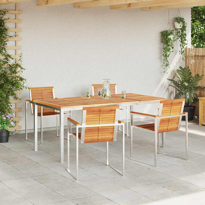 Set da Pranzo per Giardino 5 pcs Legno Massello di Acacia