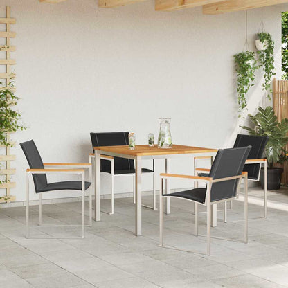 Set da Pranzo per Giardino 5 pcs Legno Massello di Acacia