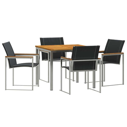 Set da Pranzo per Giardino 5 pcs Legno Massello di Acacia