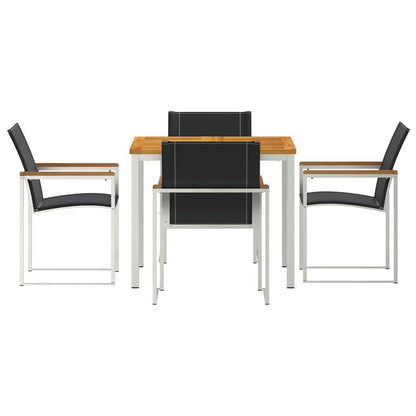 Set da Pranzo per Giardino 5 pcs Legno Massello di Acacia