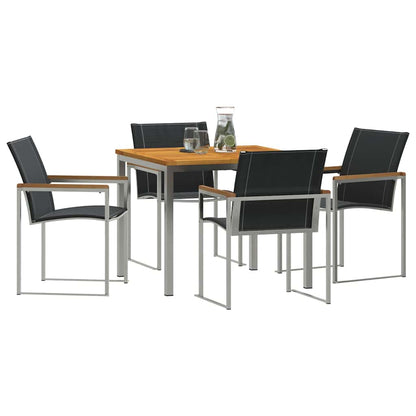Set da Pranzo per Giardino 5 pcs Legno Massello di Acacia