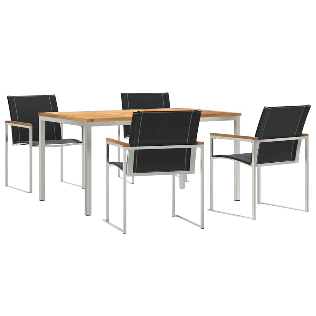 Set da Pranzo per Giardino 5 pcs Legno Massello di Acacia