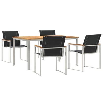 Set da Pranzo per Giardino 5 pcs Legno Massello di Acacia