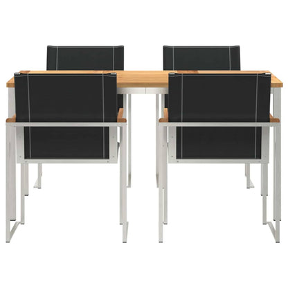 Set da Pranzo per Giardino 5 pcs Legno Massello di Acacia