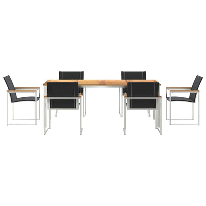 Set da Pranzo per Giardino 7 pcs Legno Massello di Acacia