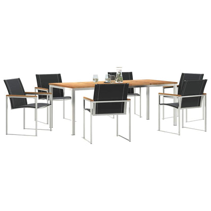 Set da Pranzo per Giardino 7 pcs Legno Massello di Acacia