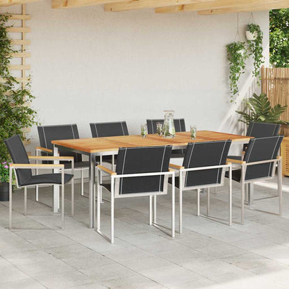 Set da Pranzo per Giardino 9 pcs Legno Massello di Acacia