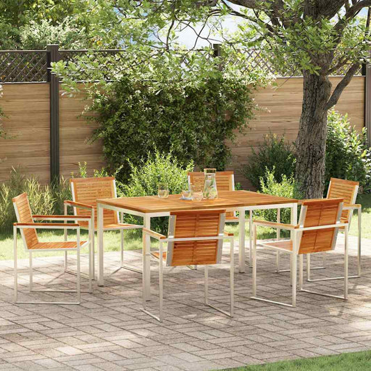Set da Pranzo per Giardino 7 pcs Legno massiccio di teak