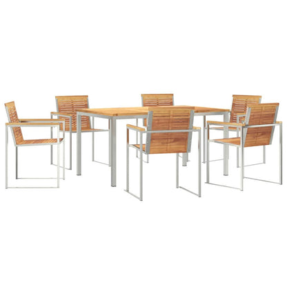 Set da Pranzo per Giardino 7 pcs Legno massiccio di teak