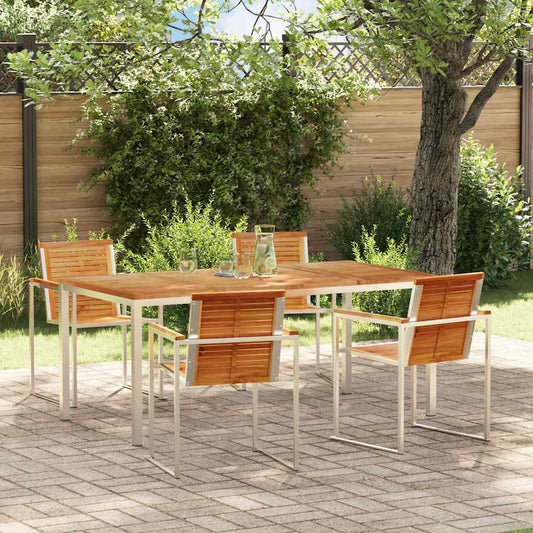 Set da Pranzo per Giardino 5 pcs Legno massiccio di teak