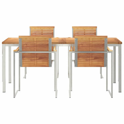 Set da Pranzo per Giardino 5 pcs Legno massiccio di teak
