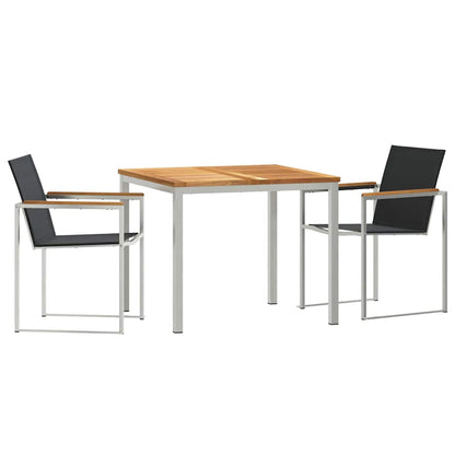 Set da Pranzo per Giardino 3 pcs Legno massiccio di teak