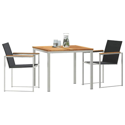 Set da Pranzo per Giardino 3 pcs Legno massiccio di teak