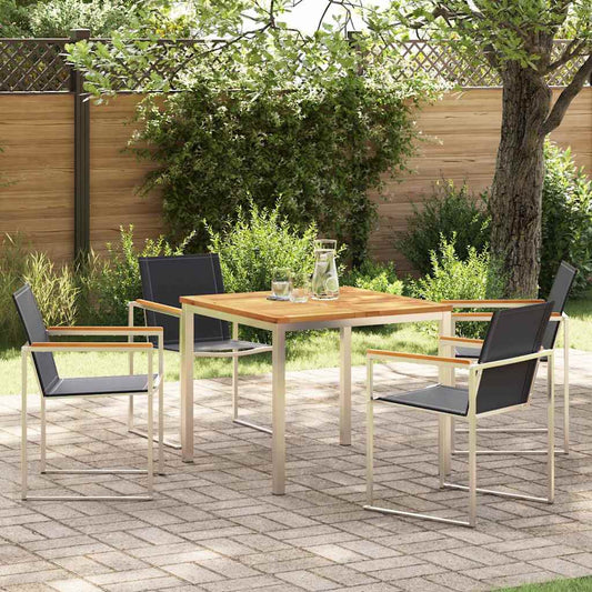 Set da Pranzo per Giardino 5 pcs Legno massiccio di teak