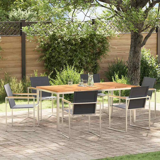 Set da Pranzo per Giardino 7 pcs Legno massiccio di teak