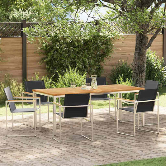 Set da Pranzo per Giardino 7 pcs Legno massiccio di teak