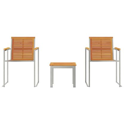 LettinodaSole 3-persona 3 pcs Marrone 200x60x88cm Acacia solida