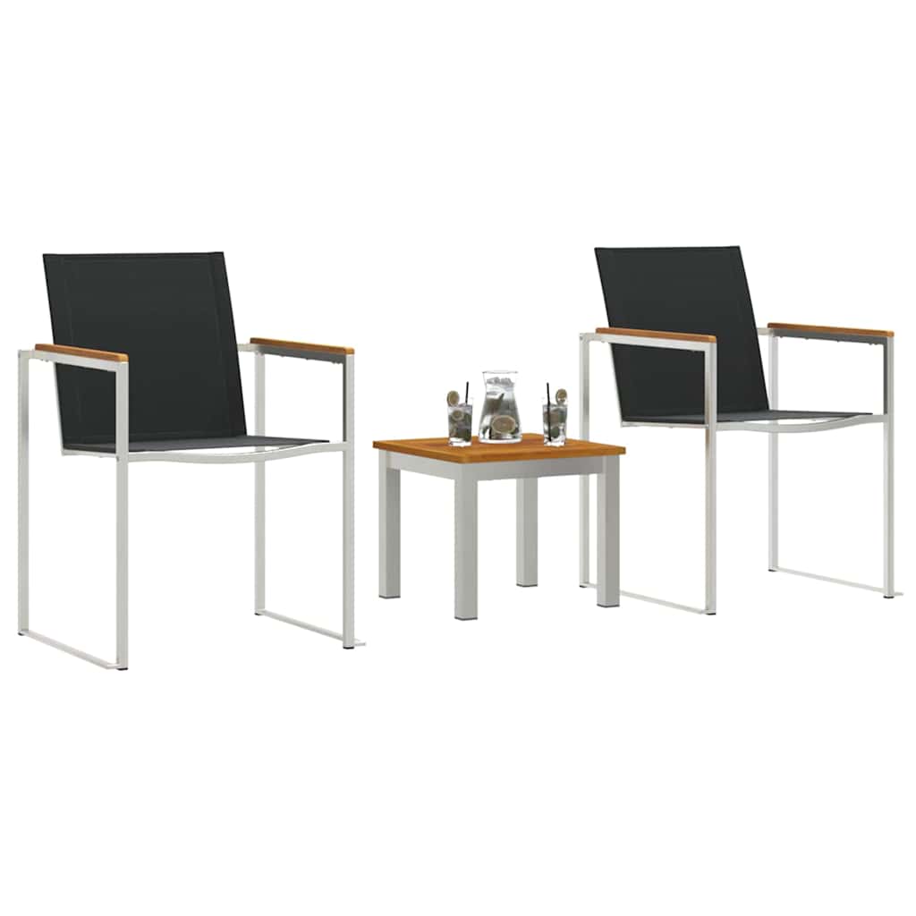 Set da Pranzo per Giardino 3 pcs Legno di Acacia Massello | homemem39