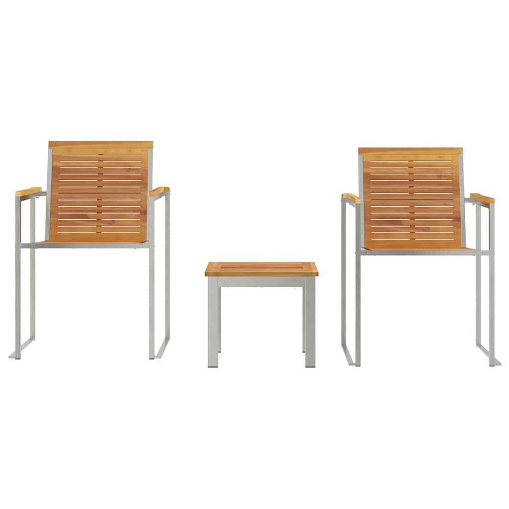 LettinodaSole 3-persona 3 pcs Marrone 200x60x88cm Teak solido