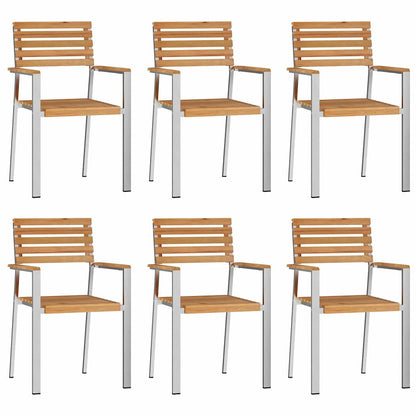 SediadaGiardino 6 pcs Marrone 56x54,5x87cm Teak solido