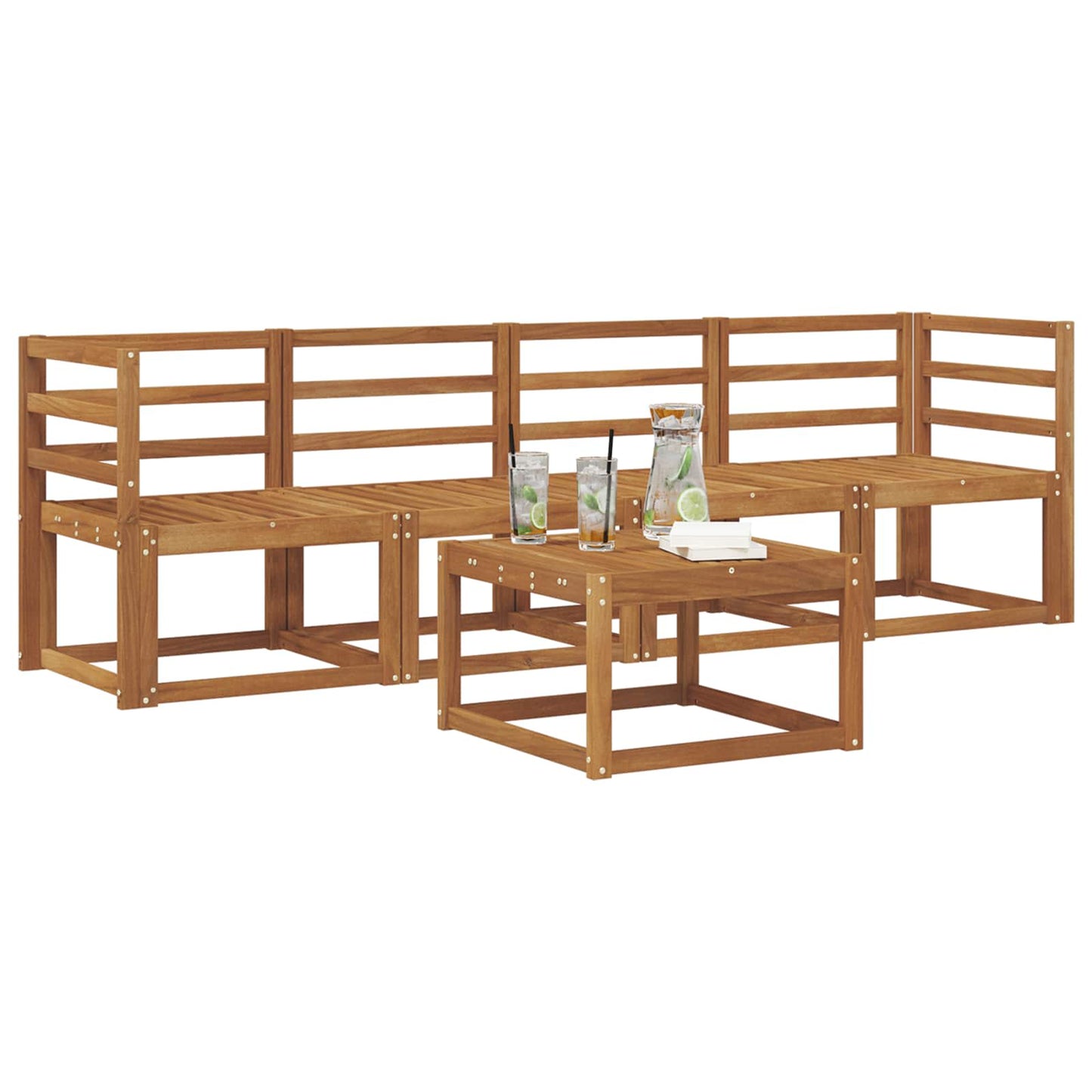 Set di divani da esterno 5 pz Naturale