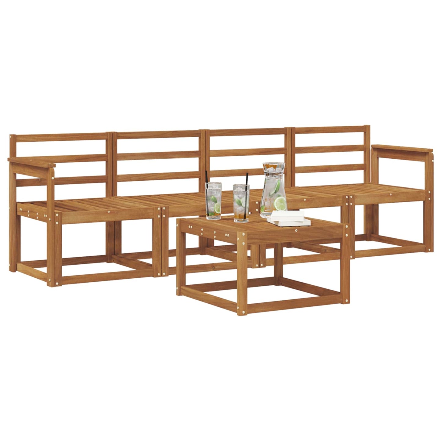 Set di divani da esterno 5 pz Naturale