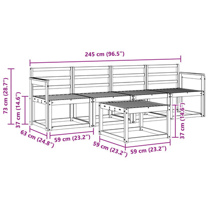 Set di divani da esterno 5 pz Naturale | homemem39