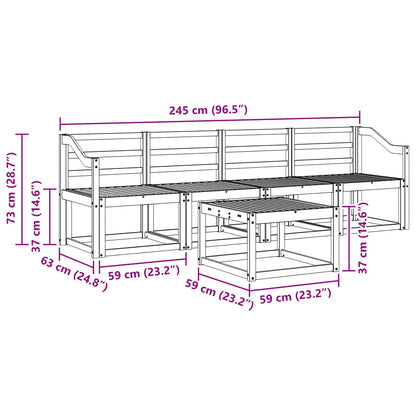 Set di divani da esterno 5 pz Naturale