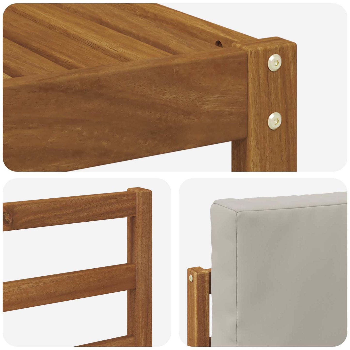 Set di divani da esterno 7 pcs Grigio Naturale e Chiaro | homemem39
