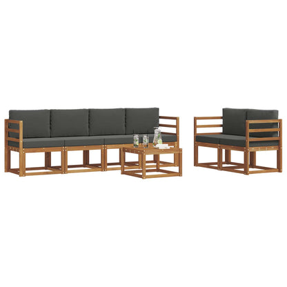 Set di divani da esterno con cuscino 7 pcs Naturale e Antracite | homemem39
