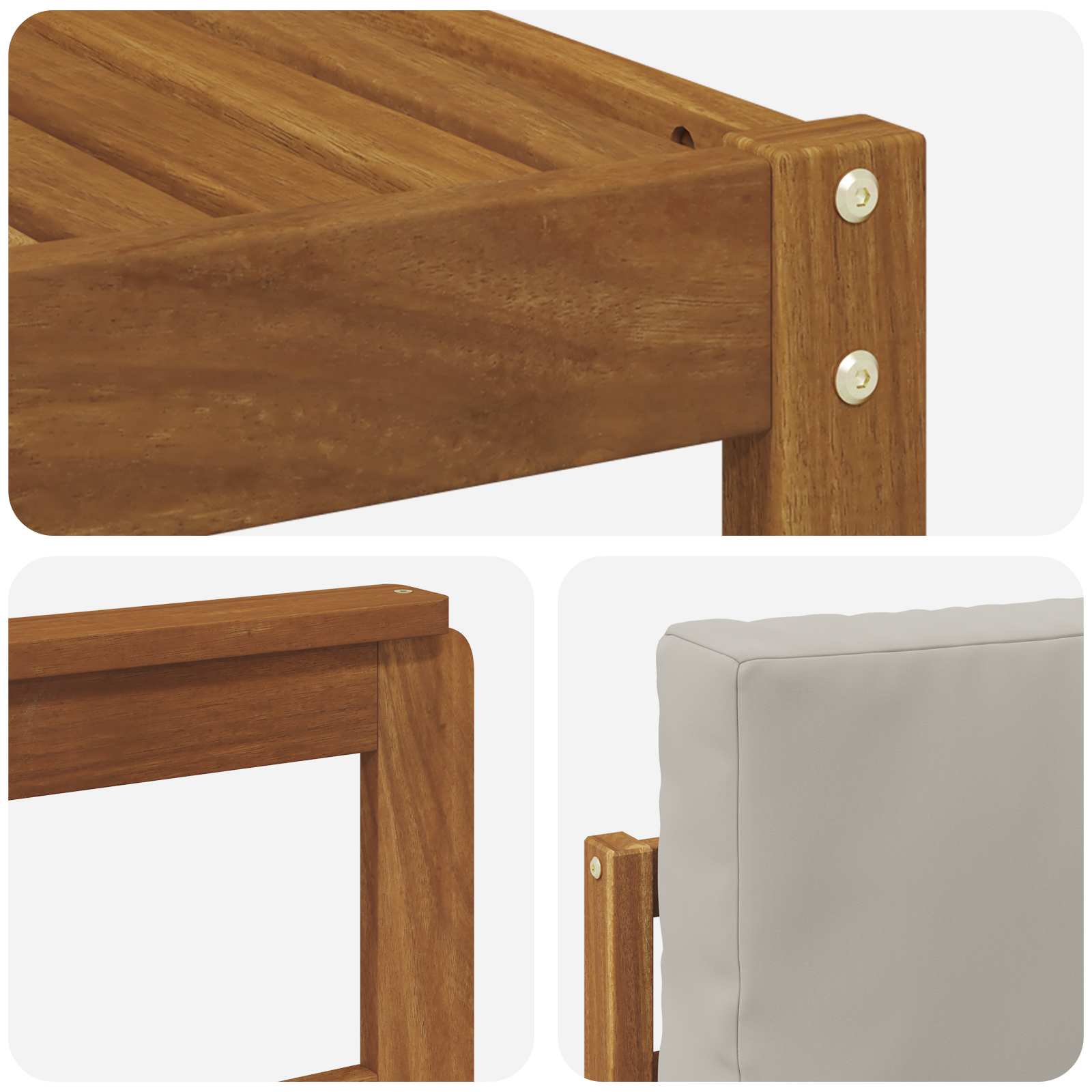 Set di divani da esterno 7 pcs Grigio Naturale e Chiaro | homemem39