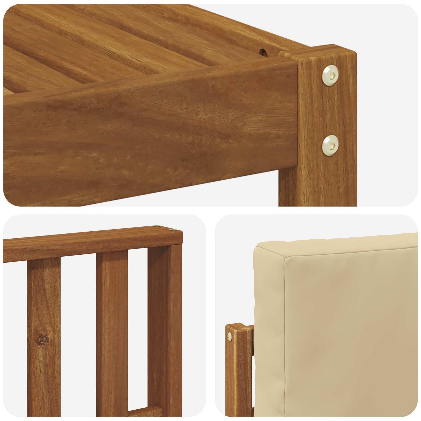 Set di divani da esterno con cuscino 7 pcs Naturale e Beige | homemem39