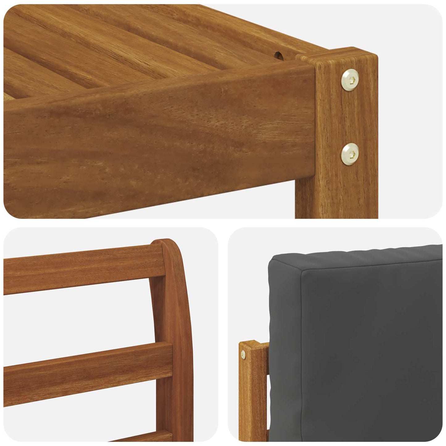 Set di divani da esterno con cuscino 7 pcs Naturale e Antracite | homemem39