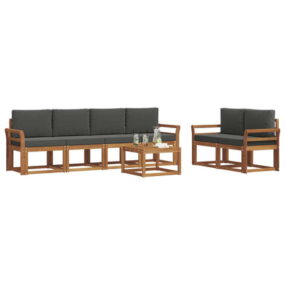 Set di divani da esterno con cuscino 7 pcs Naturale e Antracite | homemem39