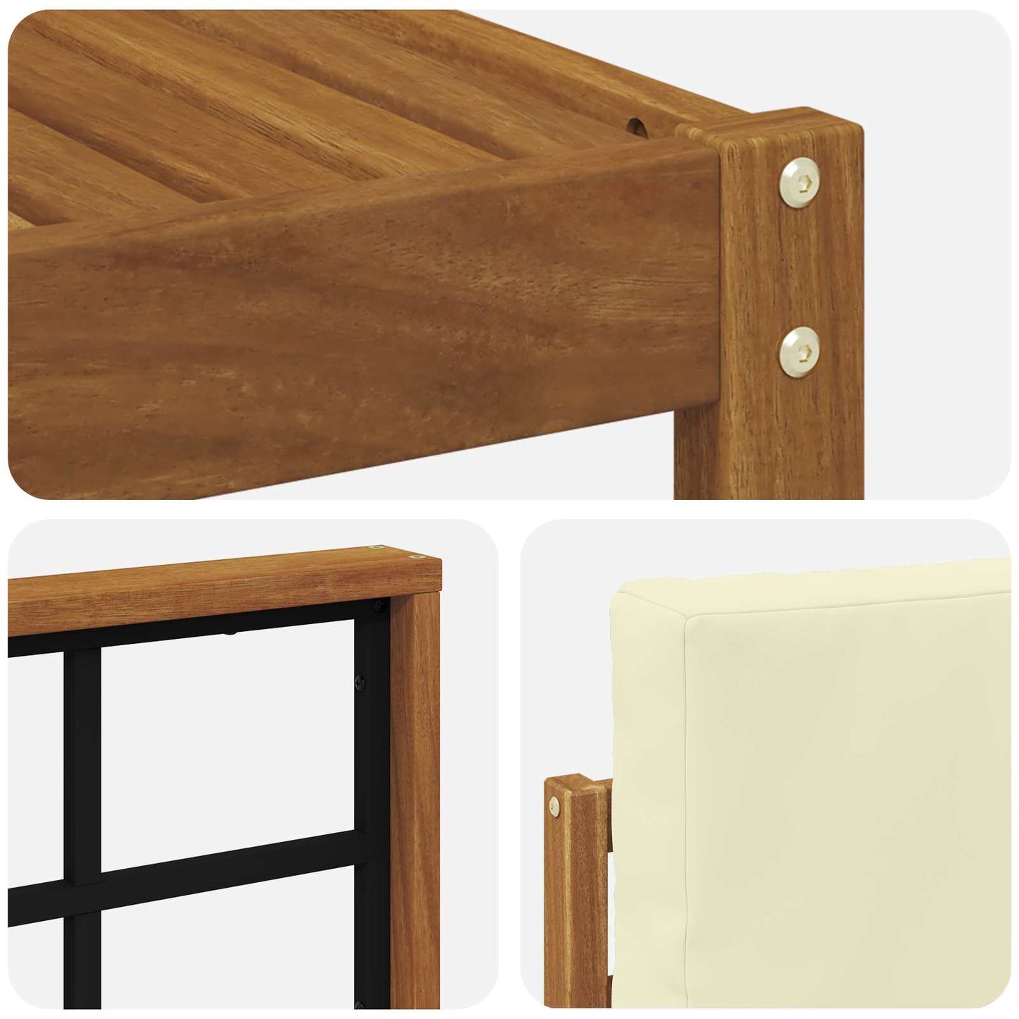 Set di divani da esterno con cuscino 7 pcs Naturale e Crema | homemem39
