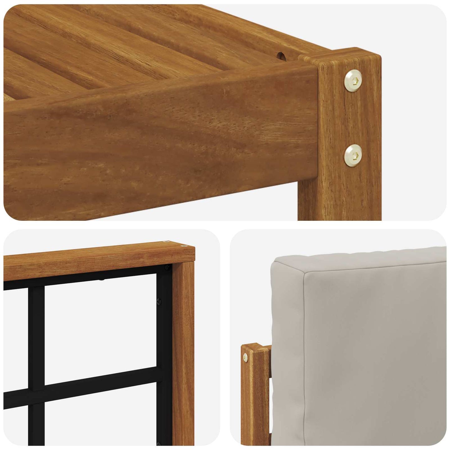 Set di divani da esterno 7 pcs Grigio Naturale e Chiaro | homemem39