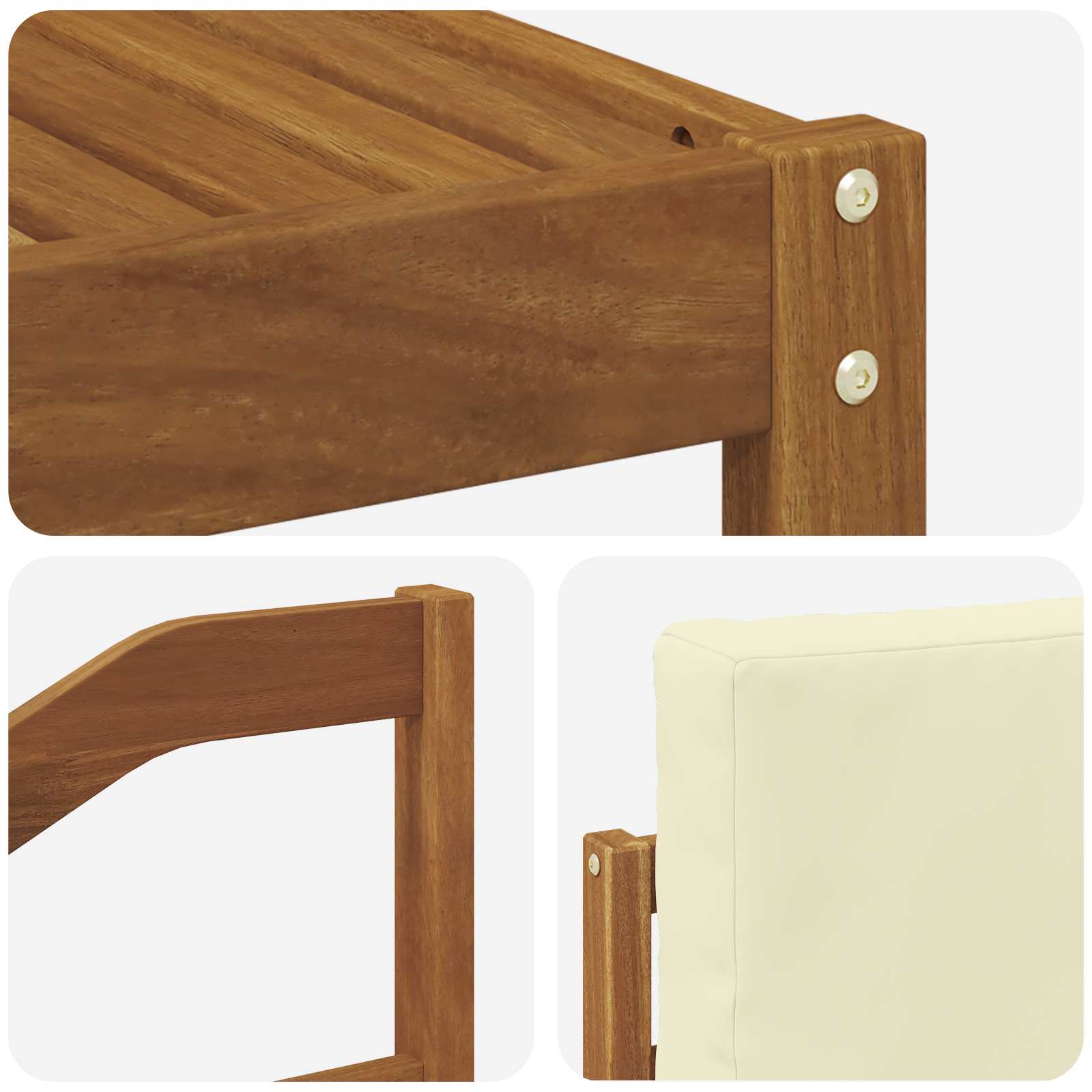 Set di divani da esterno con cuscino 7 pcs Naturale e Crema | homemem39