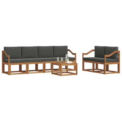 Set di divani da esterno con cuscino 7 pcs Naturale e Antracite | homemem39