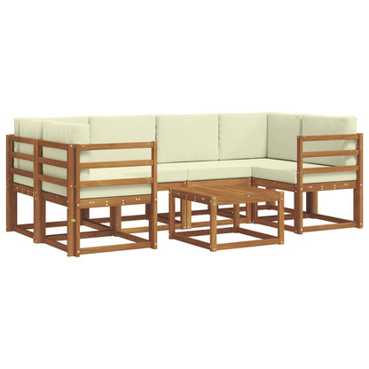 Set di divani da esterno con cuscino 7 pcs Naturale e Crema | homemem39