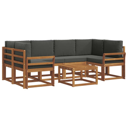 Set di divani da esterno 7 pz Naturale e Antracite
