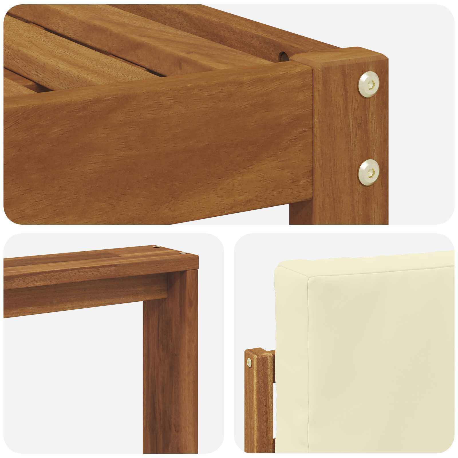 Set di divani da esterno con cuscino 4 pcs Naturale e Crema | homemem39