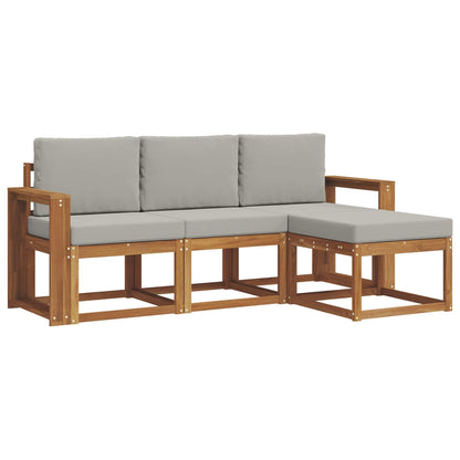 Set di divani da esterno 4 pcs Grigio Naturale e Chiaro | homemem39