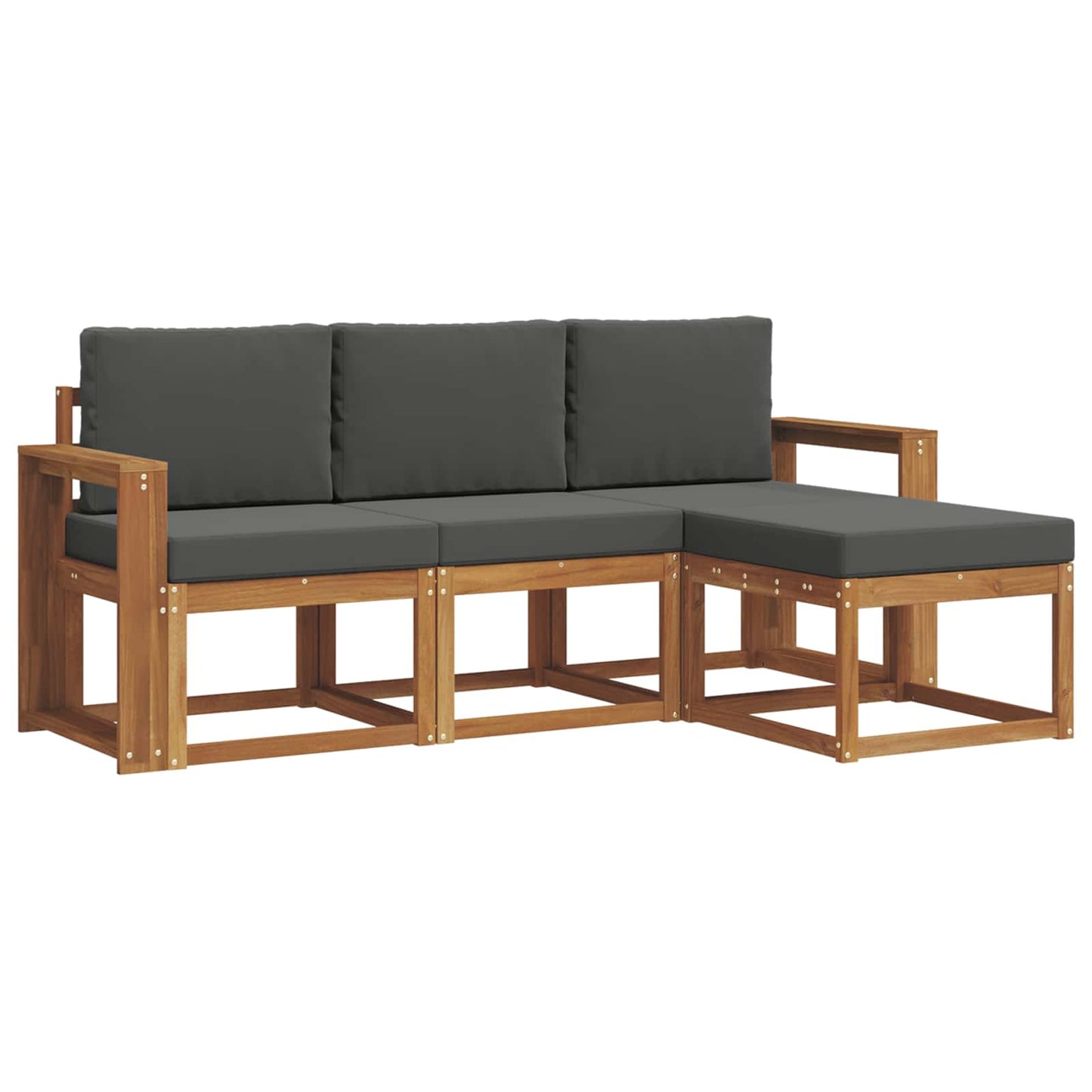 Set di divani da esterno con cuscino 4 pcs Naturale e Antracite | homemem39