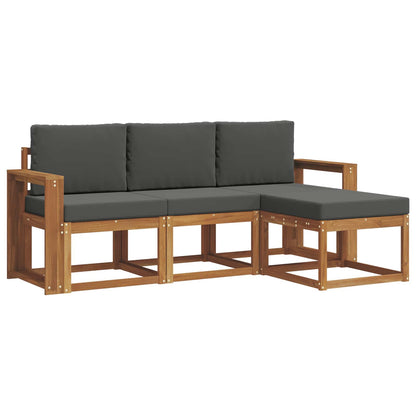 Set di divani da esterno con cuscino 4 pcs Naturale e Antracite | homemem39