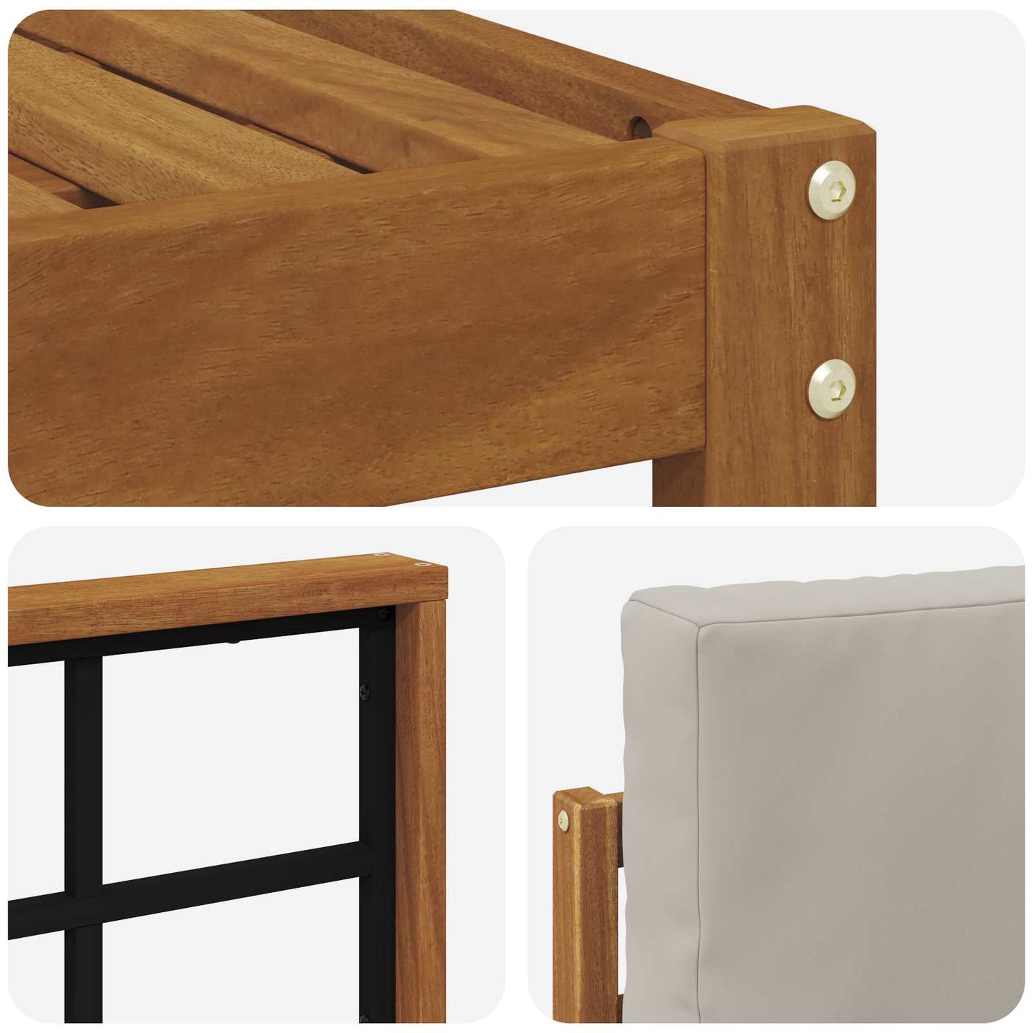 Set di divani da esterno 4 pcs Grigio Naturale e Chiaro | homemem39