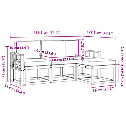 Set di divani da esterno 4 pcs Grigio Naturale e Chiaro | homemem39