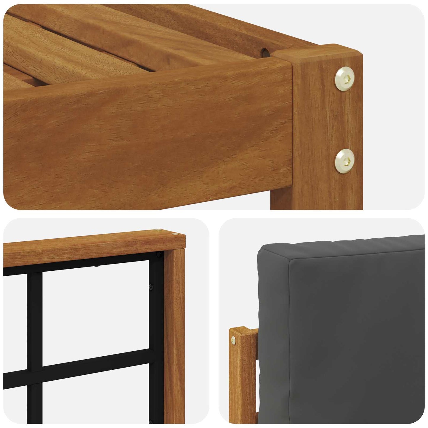 Set di divani da esterno con cuscino 4 pcs Naturale e Antracite | homemem39
