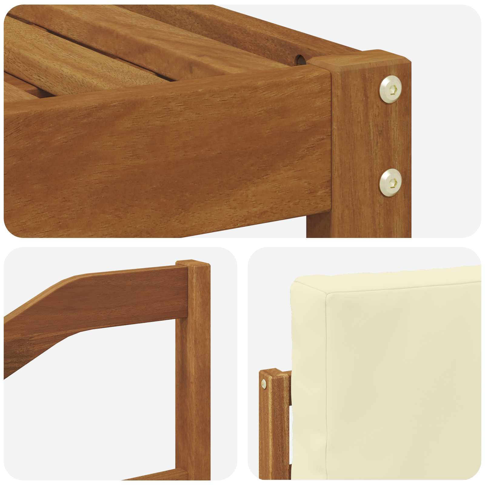 Set di divani da esterno con cuscino 4 pcs Naturale e Crema | homemem39