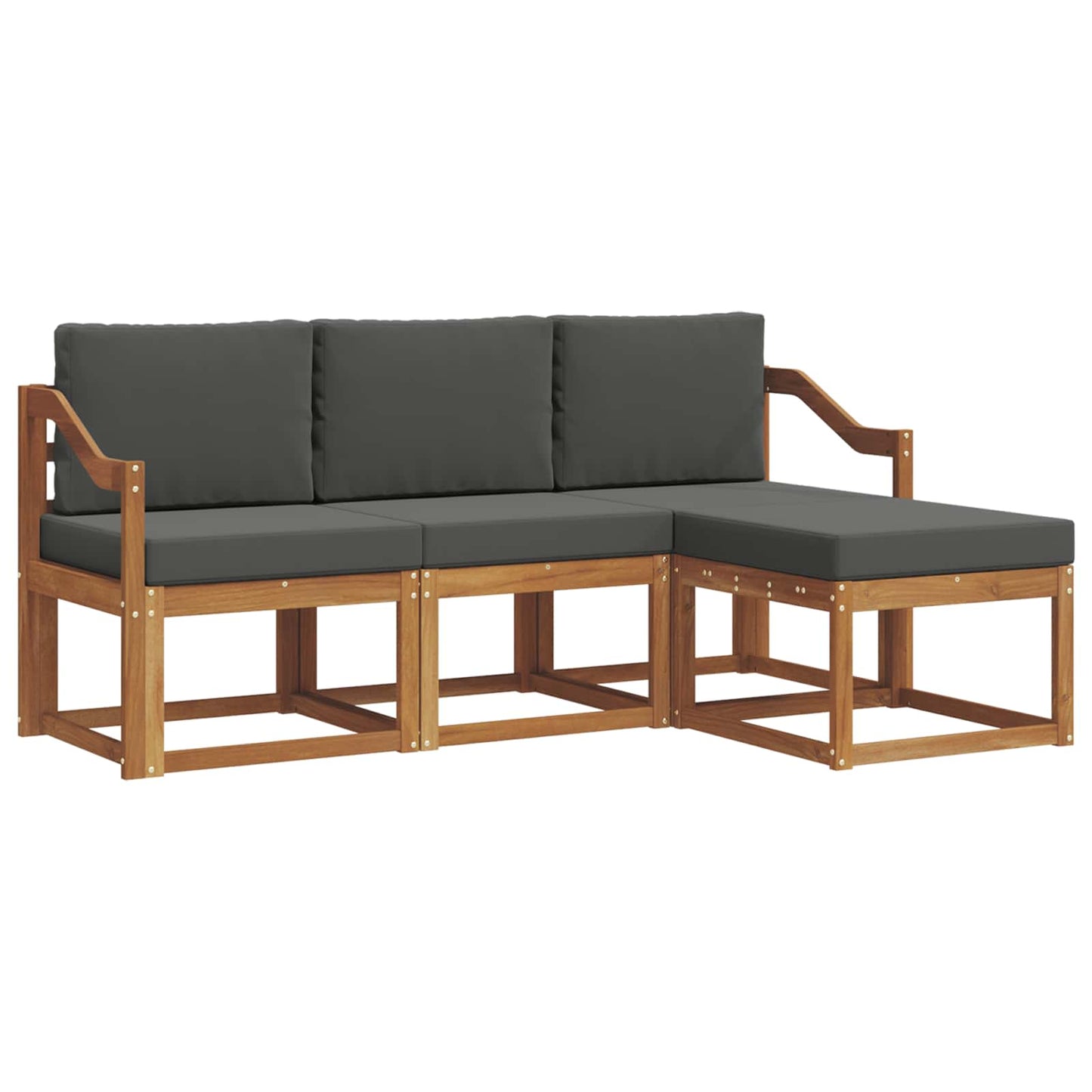 Set di divani da esterno con cuscino 4 pcs Naturale e Antracite | homemem39