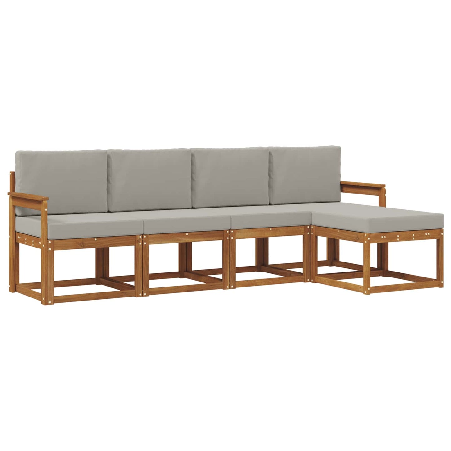 Set di divani da esterno 5 pcs Grigio Naturale e Chiaro | homemem39